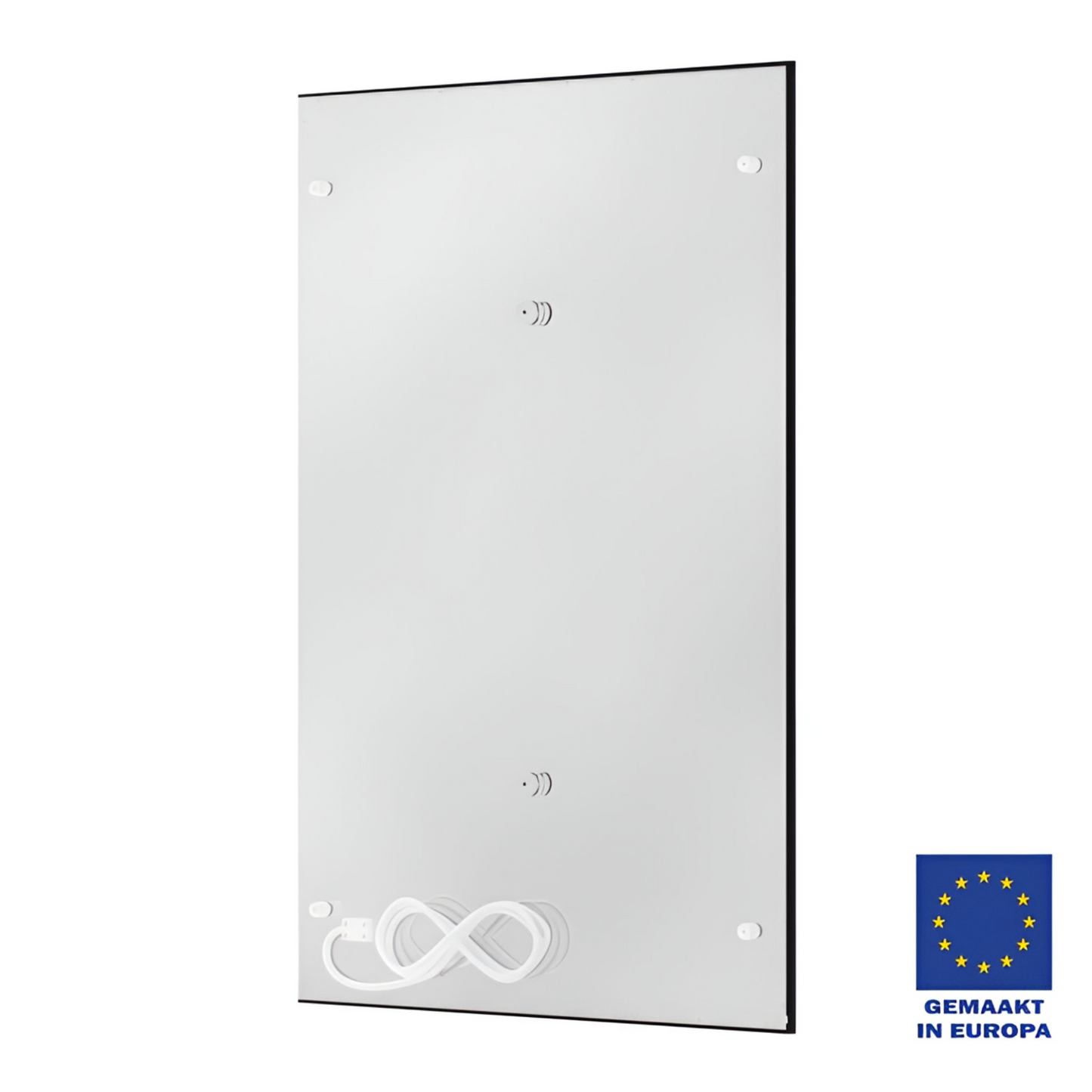 achterkant herschel comfort zwart infraroodpaneel met kabel op witte achtergrond