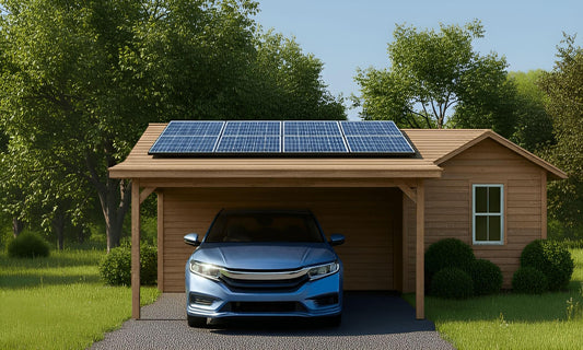 woning met carport en zonnepanelen op het dak