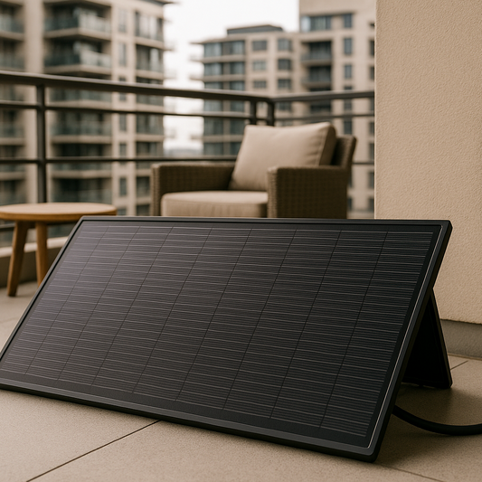 Plug in zonnepaneel met stekker van Belga Solar – eenvoudig stroom opwekken op balkon-zwart