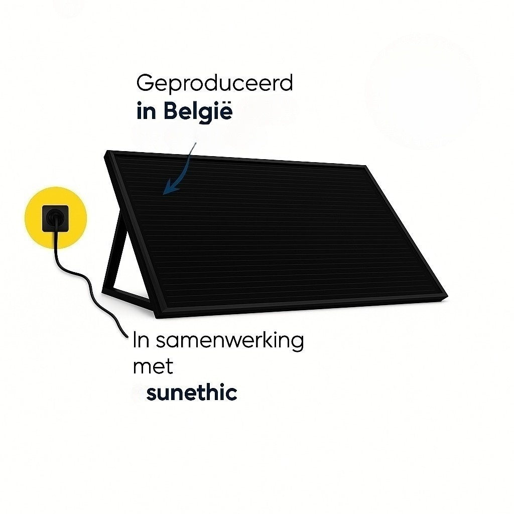 Belga Solar plug en play zonnepaneel, geproduceerd in België met Sunethic