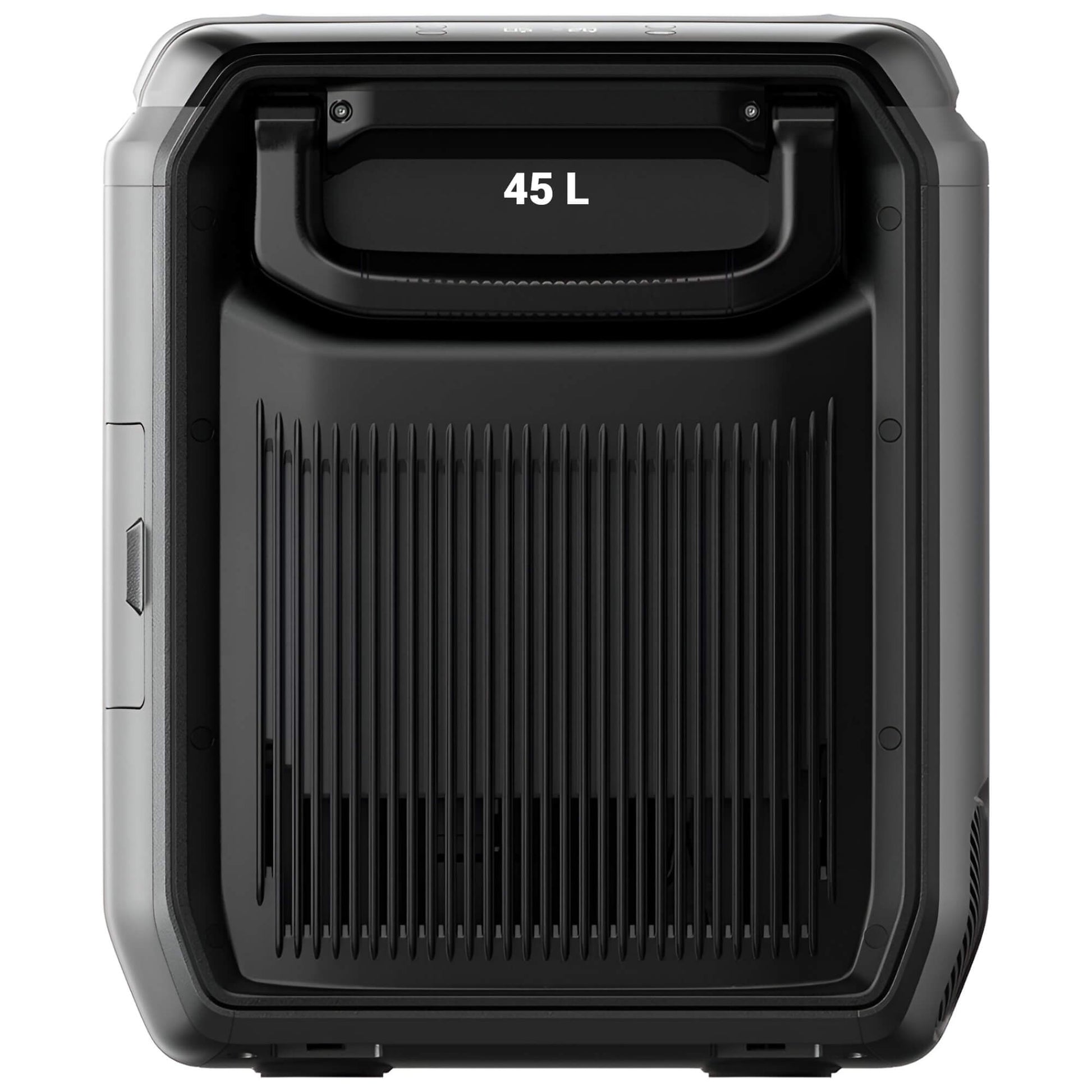 EcoFlow GLACIER Classic draagbare koelbox 45 liter met ventilatierooster aan de zijkant op witte achtergrond