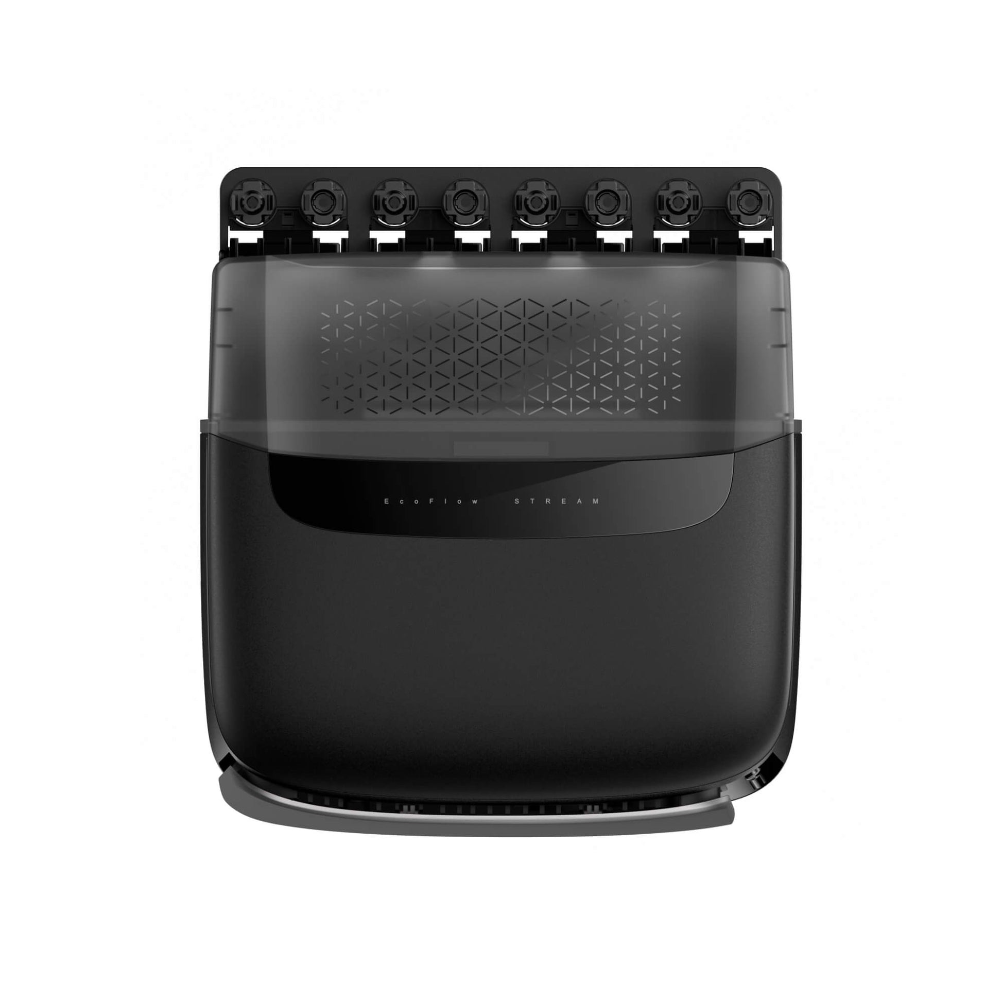 EcoFlow STREAM Pro hybride thuisbatterij in zwart bovenaanzicht op witte achtergrond
