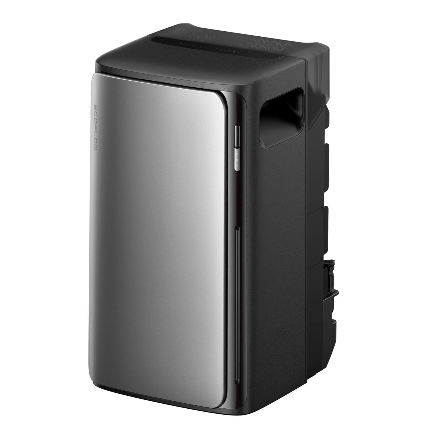 EcoFlow STREAM Pro hybride thuisbatterij in zwart schuin frontaanzicht op witte achtergrond