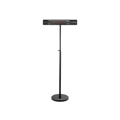 Zwarte Herschel CALIFORNIA 2000 W infrarood terrasverwarmer op verstelbare zwarte standaard