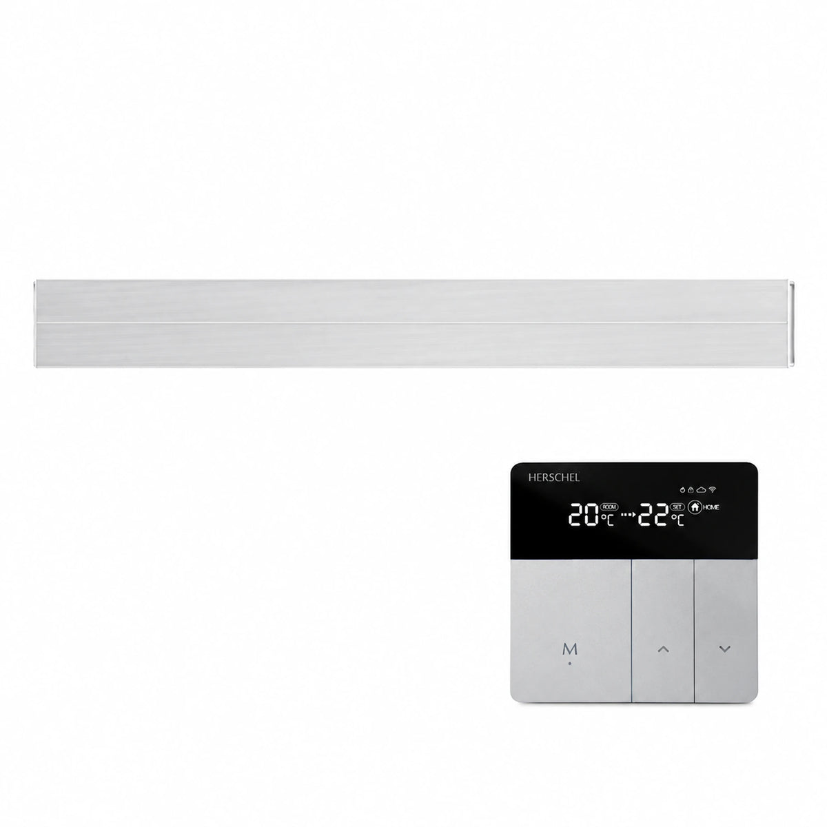 Herschel SUMMIT wit 2600 W zonder afstandsbediening met zilveren iQ T-MKS 16A Inbouw wifi-thermostaat