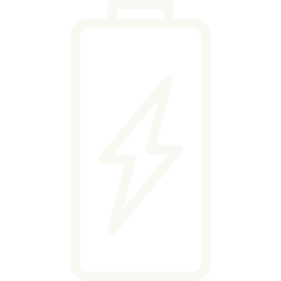 icoon van batterij met bliksemsymbool